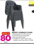 Antracite Ebony Lowback Chair-Each