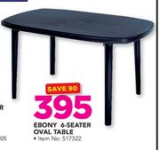 Antracite Ebony 6 Seater Oval Table
