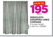 Always Home Seedcloth Assorted Lined Curtains-Each