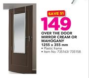 Over Ther Door Mirror Cream Or Mahogany-1255 x 355mm