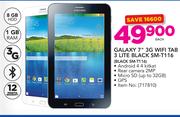 Samsung Galaxy 7" 3G WiFi Tab 3 Lite Black SM-T116-Each