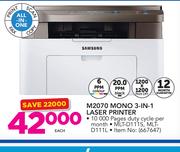 Samsung M2070 Mono 3 In 1 Laser Printer