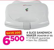 Binatone 4 Slice Sandwich Maker Toaster ST 55