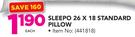 Sleepo 26 x 18 Standard Pillow