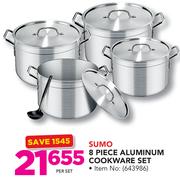 Sumo 8 Piece Aluminium Cookware Set-Per Set