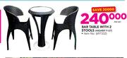  Bar Table With 2 Stools Higher T-127-Per Set