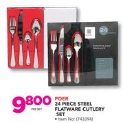 Poer 24 Piece Steel Flatware Cutlery Set-Per Set