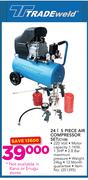 Tradeweld 24Ltr 5 Piece Air Compressor Set C108