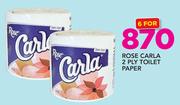 Rose Carla 2 Ply Toilet Paper-For 6