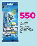 Gillette Blue II Plus Mens Disposable Razors Pack-5's Per Pack