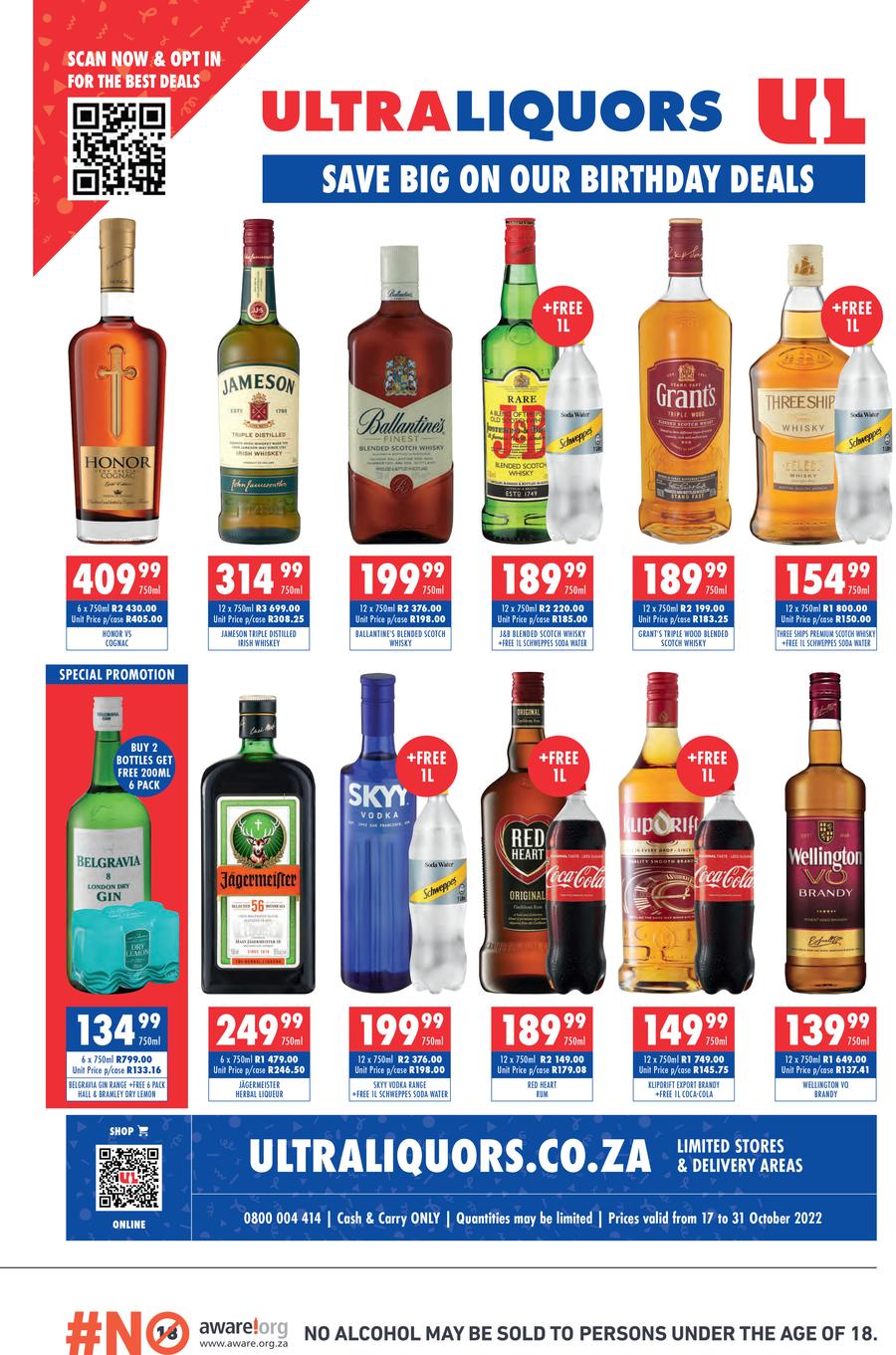 Ultra Liquors Birthday Deals (17 October 31 October 2022) — m