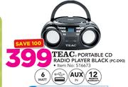 Teac Portable CD Radio Player Black PC-D90