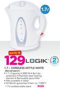 Logik 1.7Ltr Cordless Kettle Black