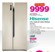 Hisense 670Ltr Side By Side Fridge H670SG