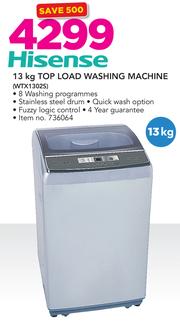 hisense wtx1302s 13kg top loader