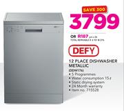 Defy 12 Place Dishwasher Metallic DDW176
