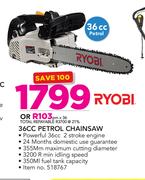 Ryobi 36cc Petrol Chainsaw