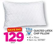 Vita Sleep Quilted Latex Chip Pillow-45 x 70cm Each