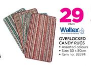 Waltex Overlocked Candy Rugs Assorted Colours-Each