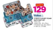 Waltex 2 Piece Luxury Foam Bath Mat Set-Per Set