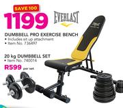 Special Everlast Dumbbell Pro Exercise Bench m.guzzle .za