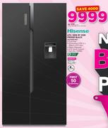 Hisense 670Ltr Side By Side Fridge Black H670SMI-WD