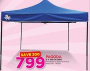 Pagoda 3x3m Gazebo In Blue Or Green-Each