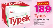 Typek A4 White Paper Box 5x500