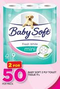 Baby Soft 2 Ply Toilet Tissue 9's Per Pack-For 2 Packs