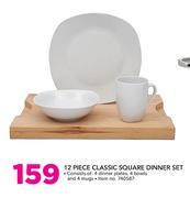 12 Piece Classic Square Dinner Set