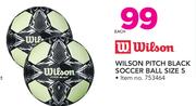 Wilson Pitch Black Soccer Ball Size 5-Each