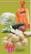 Carrots-1Kg,Lettuce Poly Prop,English Cucumber, Potatoes 2Kg & Onions 2Kg-Per Bundle