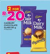Cadbury Chocolate Slabs Assorted-2 x 80g