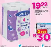 Correll Paper Towels 2 Ply-4's Each