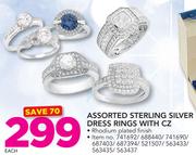 Assorted Sterling Silver Dress Rings With CZ-Each