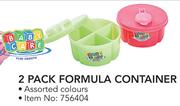 Baby Care 2 Pack Formula Container In Assorted Colours-Each