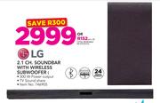 LG 2.1Ch Soundbar With Wireless Subwoofer