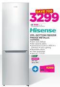 Hisense 299Ltr Bottom Freezer Fridge Metallic H299BME