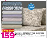 Flannel Cotton Fitted Sheet Set-Per Set