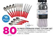 Mainstays 16 Piece Stainless Steel Cutlery Set-Per Set