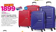 American Tourister Sunset Square 2 Piece Blue Or Red Travel Set-Per Set