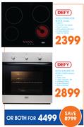 Defy 60cm Ceran Hob Black DHD406 + Defy 60cm Slimline Eye Level Oven DBO461