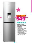 Hisense 340Ltr Bottom Freezer Fridge H340BI-WD
