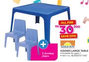 Gold Sun Kiddies Large Table With 2 Armless Chairs