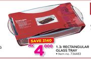 Borecam 1.3Ltr Rectangular Glass Tray