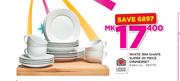 Always Home White Rim Shape Super 20 Piece Dinnerser