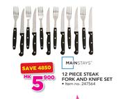 Mainstays 12 Piece Steak Fork And Knife Set
