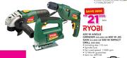Ryobi 650W Angle Grinder HG-650 Or 400W Jig Saw HJ-400 Or 500W Impact Drill HID-500-Each