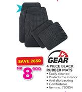 1st Gear 4 Piece Black Rubber Mats