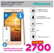Hisense Dual Sim Smartphone INFINITY FAITH 1 F31 Including Phone Cover And Screen Protector